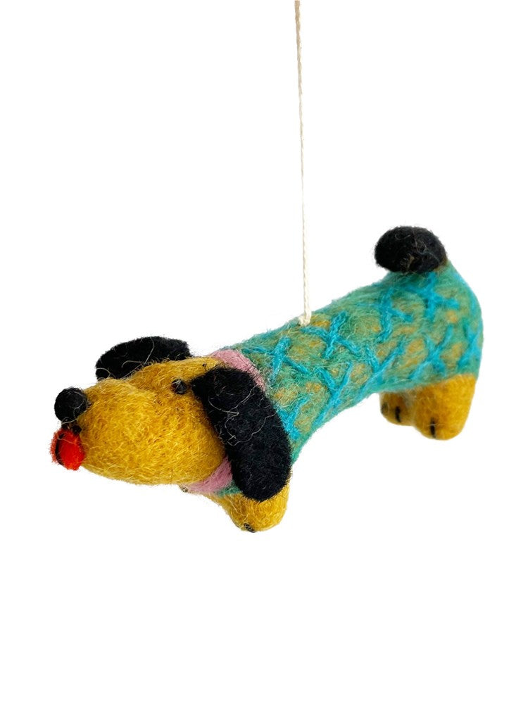 Handmade Felt Ornament - Weiner (Dachschund)