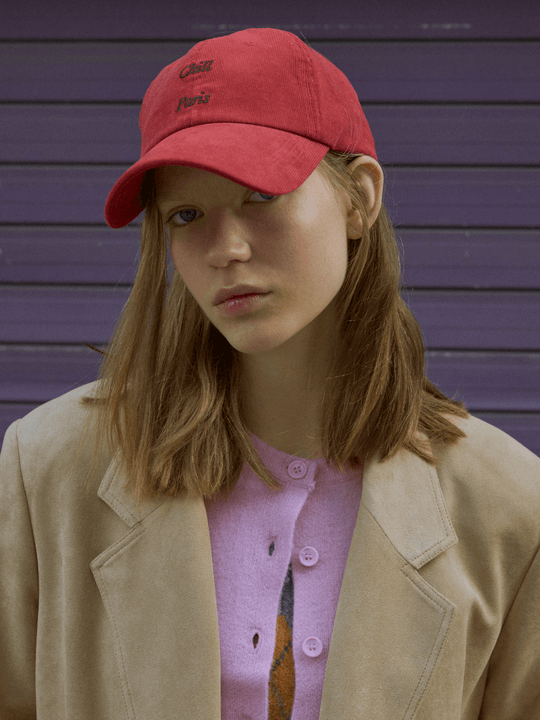 Easy-Peasy Corduroy Baseball Cap - Chilli