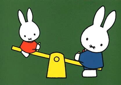 Miffy Postcard - Seesaw
