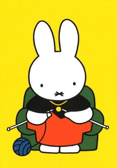 Miffy Postcard - Miffy's Mum Knitting