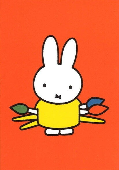 Miffy Postcard - Paintbrushes