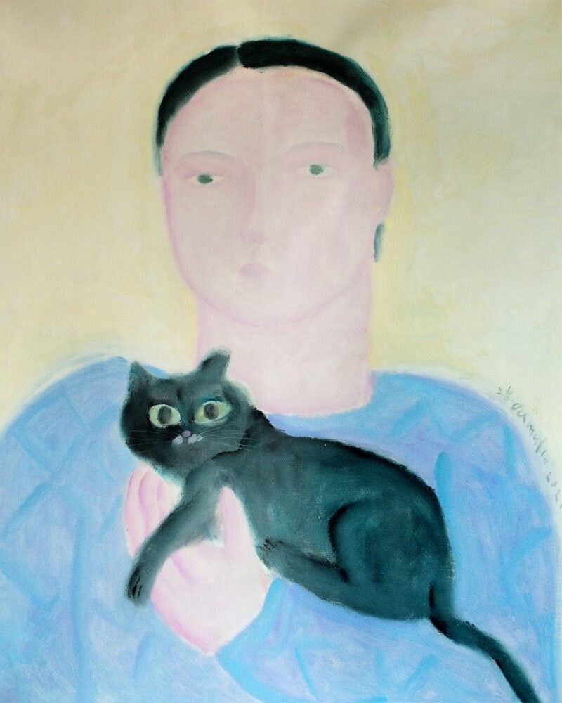 Boy Holding A Cat by OAMUL (40x50cm)