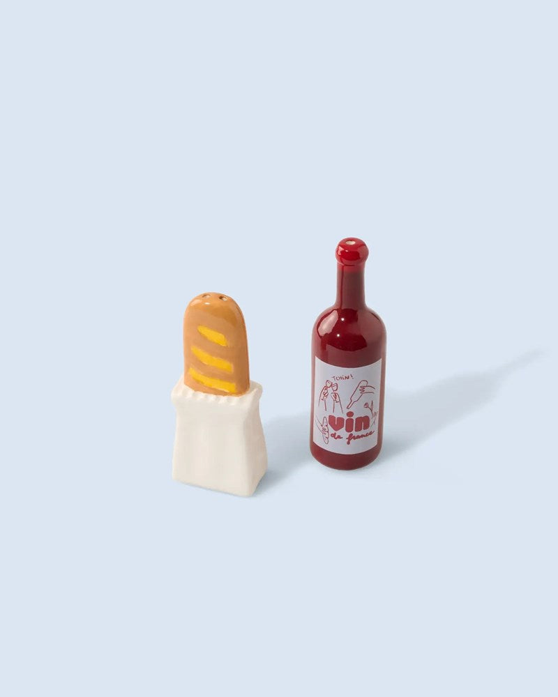 Baguette and Wine Salt & Pepper Shakers