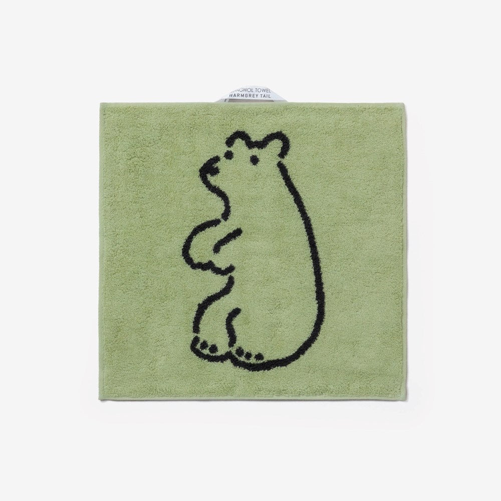 Huggy Bear Hand Towel - Olive (34x34)