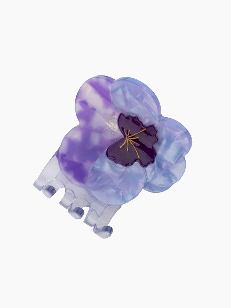 Purple Pansy Hair Claw (Single Pansy)