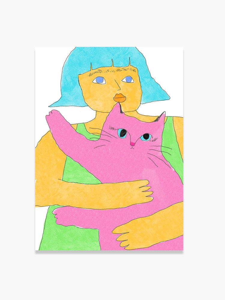 Cat Hug Art Print (A4)