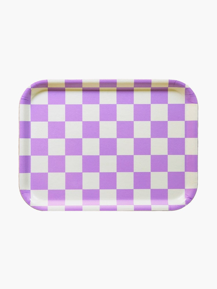 Checker Serving Tray - Butter & Lavender (27x20cm)
