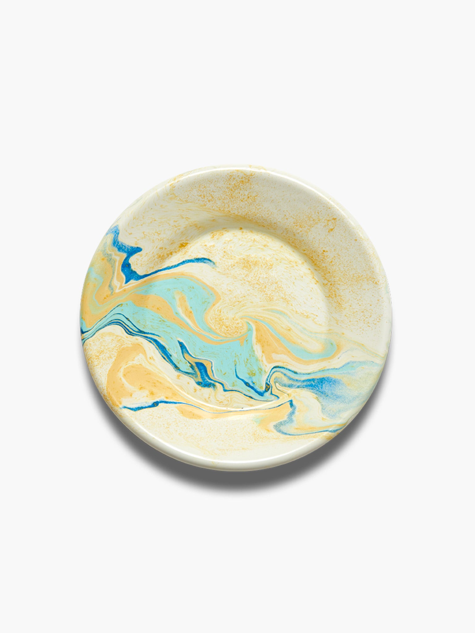 Marble Flat Plate (21cm) - Lemon Cream