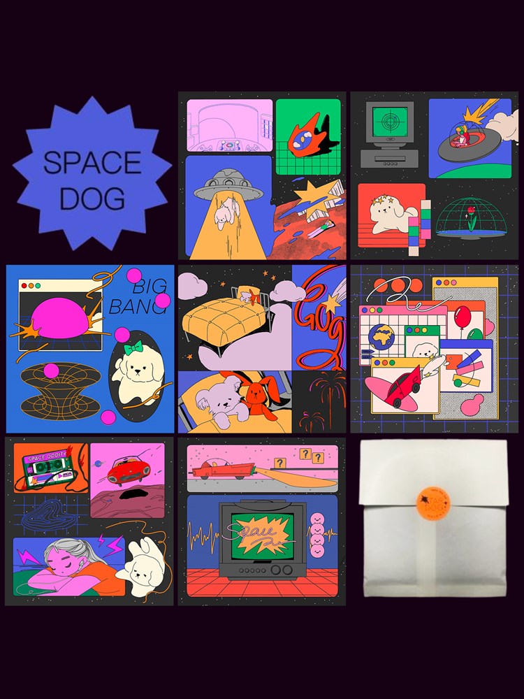 Space Dog Mini Prints Vol. 1 (10x10cm) (7 Styles)