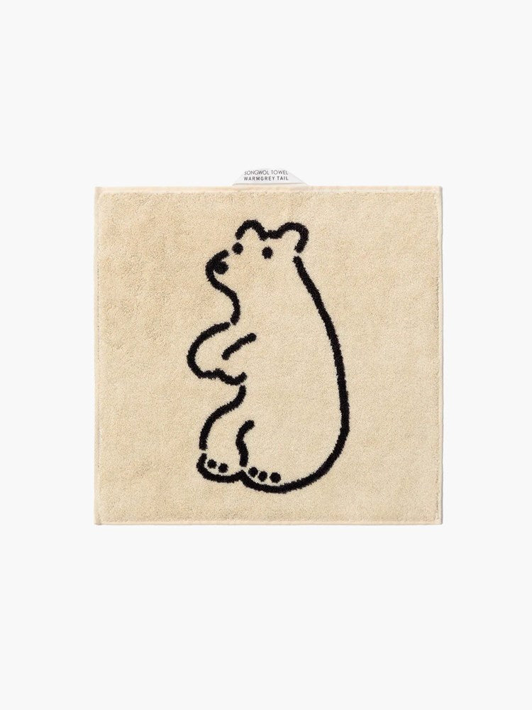 Huggy Bear Hand Towel - Beige (34x34cm)