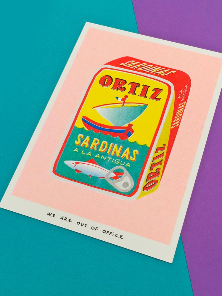 Ortiz Sardinas Can - Risograph Print (13x18cm) – Hands